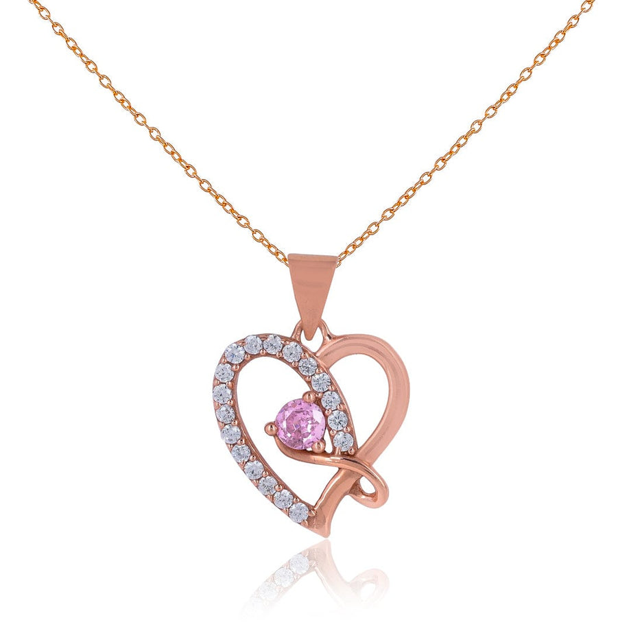 Buy Halo Heart Necklace | Rose Gold | Made with BIS Hallmarked Gold |  Starkle